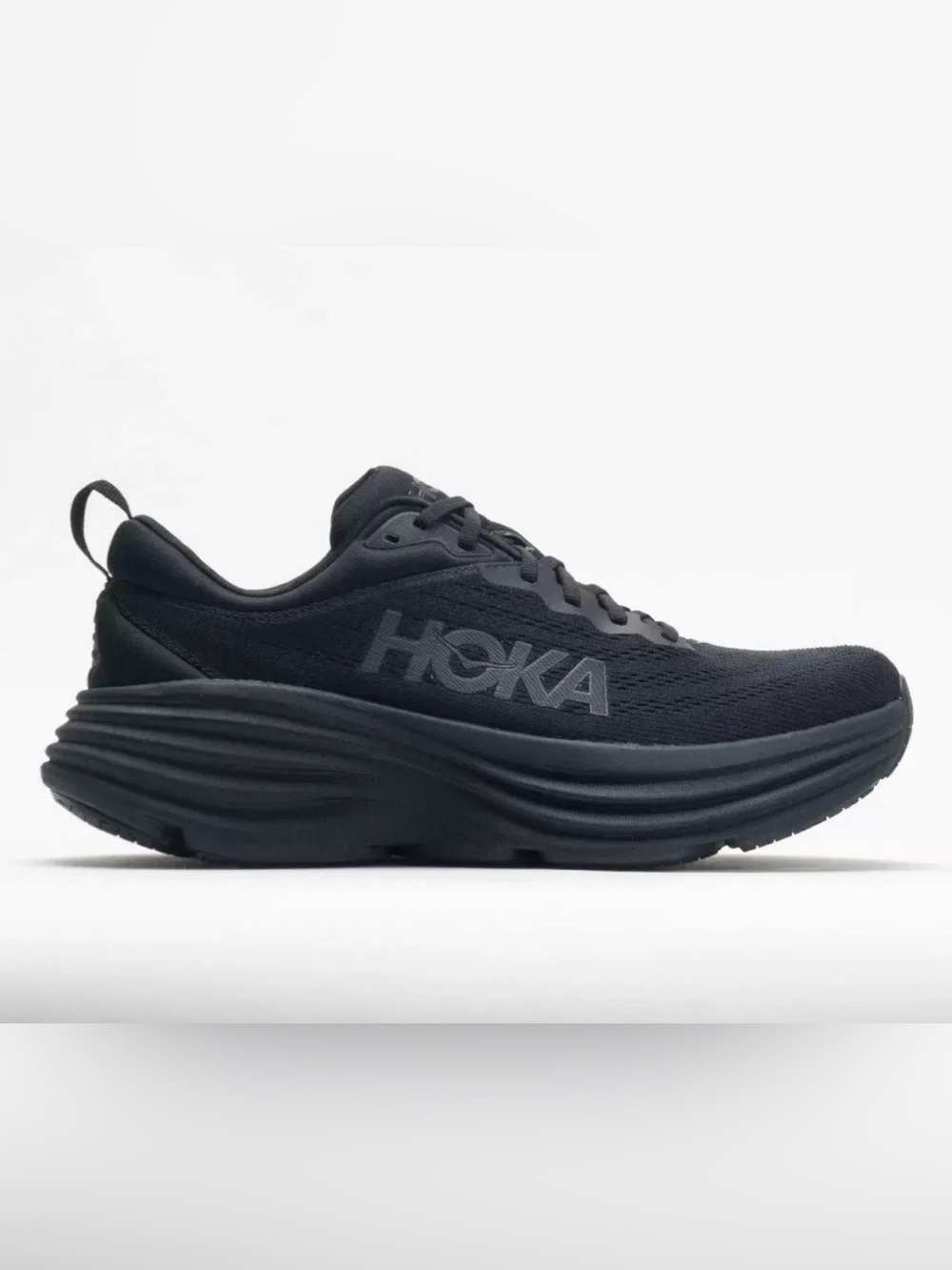 Hoka womens Bondi 8 All-Black Thick-Cushion Running Shoes 8.5wide